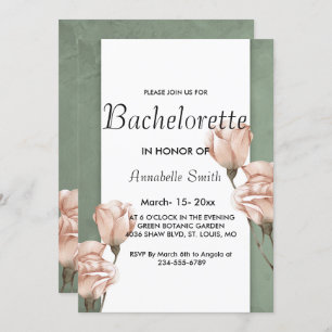 trendy greenery bachelor invitation