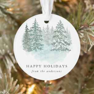 Trendy Greenery Elegant Winter Holiday Party Ornament