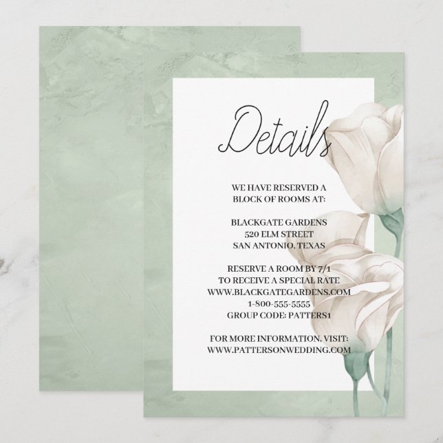 trendy greenery Enclosure Invitation (Front/Back)