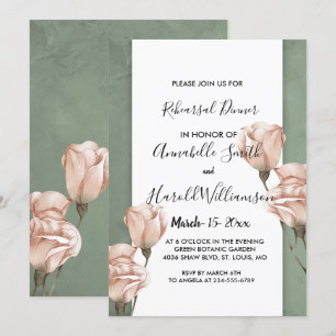 trendy greenery Rehearsal Dinner Invitation