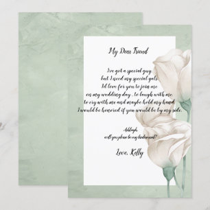 trendy greenery   will be my bridesmaid invitation