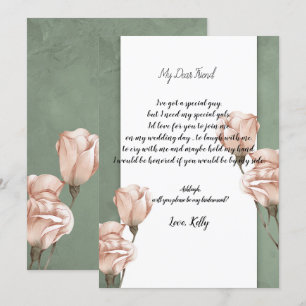 trendy greenery   will be my bridesmaid invitation