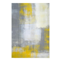'Trendy' Grey and Yellow Abstract Art