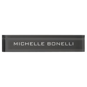 Trendy Grey Attractive Modern Business Nameplate