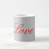 Trendy Grey Background Red Love Wedding