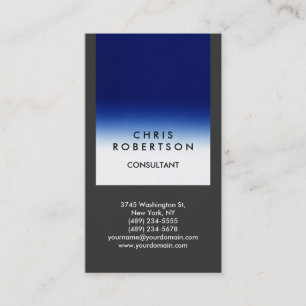 Trendy Grey Blue Stripe Consultant Business Card