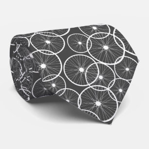 Trendy Grey Cyclist Triathlete Biker Bike Wheels Tie