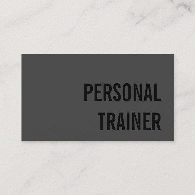 Trendy Grey Fitness Sport Business Card (Front)