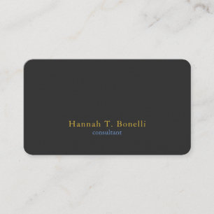 Trendy Grey Gold Blue Plain Creative Modern Business Card