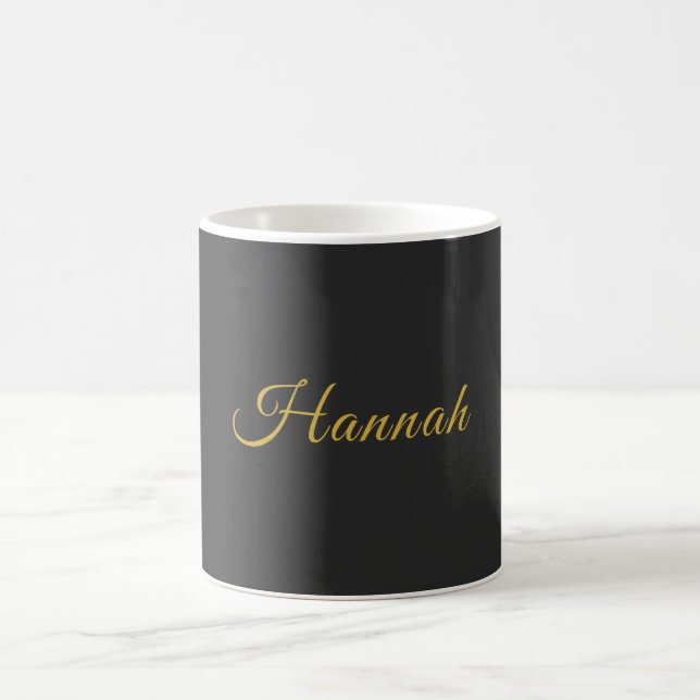 Trendy Grey Gold Plain Creative Modern Coffee Mug (Center)