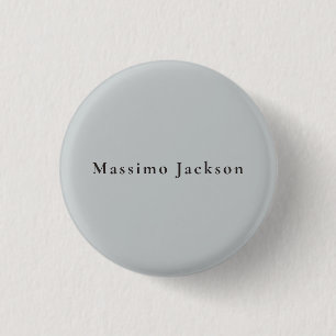 Trendy Grey Modern Design Unique Personal 1 Inch Round Button