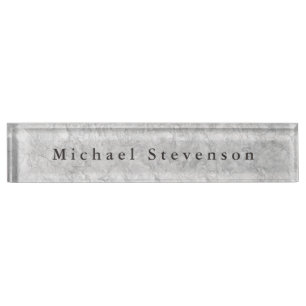 Trendy Grey Modern Unique Nameplate
