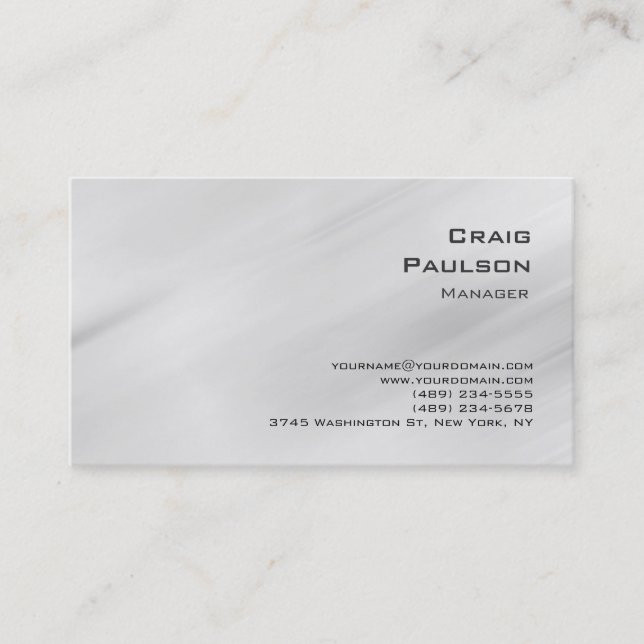 Trendy Grey Pattern Modern Monogram Business Card (Front)