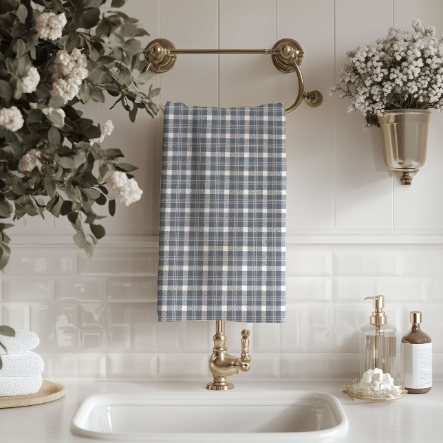 Trendy Grey Plaid Tartan Towels Sleek Subtle Look (Trendy Grey Plaid Tartan Towels Sleek Subtle Look)