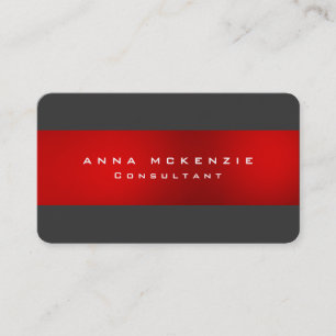 Trendy Grey Red Unique Trendy Creative Business Card