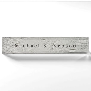 Trendy Grey Wall Design Modern Unique Personal Nameplate