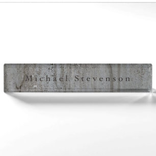 Trendy Grey Wall Modern Design Unique Personal Nameplate