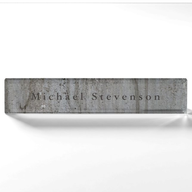 Trendy Grey Wall Modern Design Unique Personal Nameplate (Front)