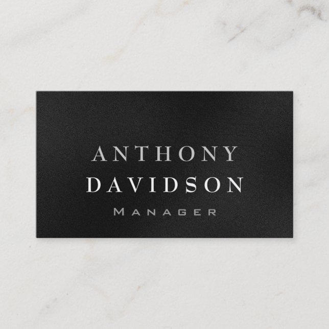 Trendy Grey White Huge Letters Business Card (Front)