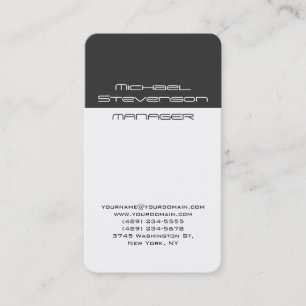 Trendy Grey White Rounded Corner Business Card