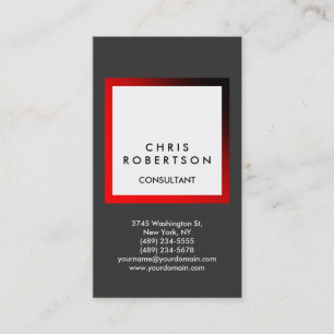 Trendy Grey White Stripe Consultant Business Card