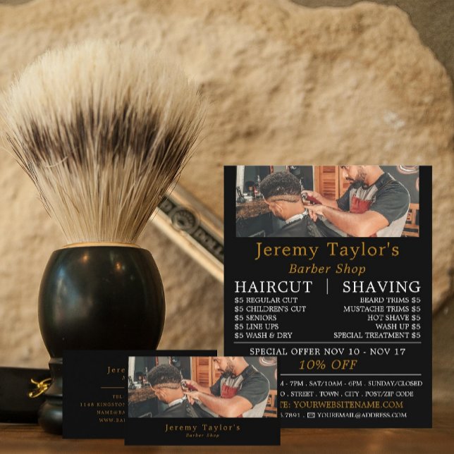 Trendy Hair Cut, Men's Barbers Business Card (Creator Uploaded)