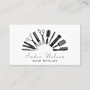 Trendy Hair stylist Salon Tools Beauty Business Card