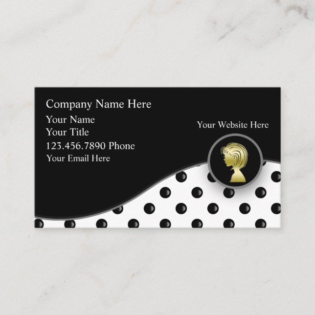 Trendy Hairdresser Business Cards (Front)