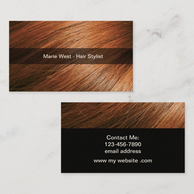 Trendy Hairstylist Modern Business Cards (Front/Back)