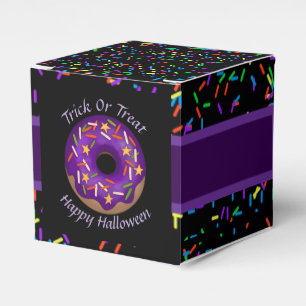 Trendy Halloween Purple Sprinkle Doughnut Party Favor Box