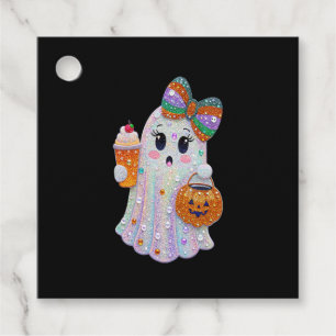 Trendy Halloween Rhinestones Ghost Favour Tags
