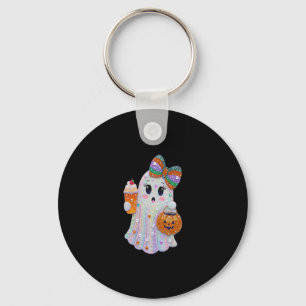 Trendy Halloween Rhinestones Ghost Keychain