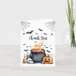 Trendy Halloween Spooky Cauldron Baby Shower Thank You Card