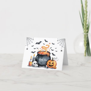 Trendy Halloween Spooky Cauldron Baby Shower Thank You Card