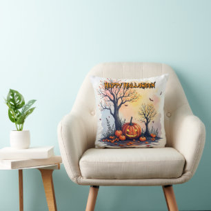 Trendy Halloween Spooky Cute Collection Throw Pillow