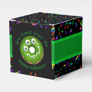 Trendy Halloween Spooky Green Monster Eyes Doughn Favor Box