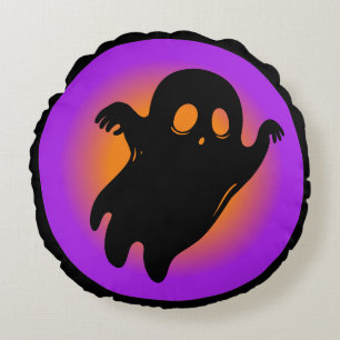 Trendy Halloween Spooky Neon Boo Ghost Classic Round Pillow
