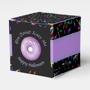 Trendy Halloween Spooky Purple Monster Eyes Doughn Favor Box