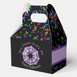 Trendy Halloween Spooky Purple Web Doughnut Party Favor Box