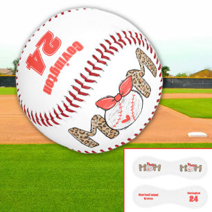 Trendy Hand drawn Baseball Mom Personalized