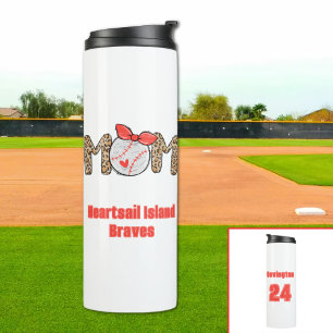 Trendy Hand drawn Baseball Mom Personalized Thermal Tumbler