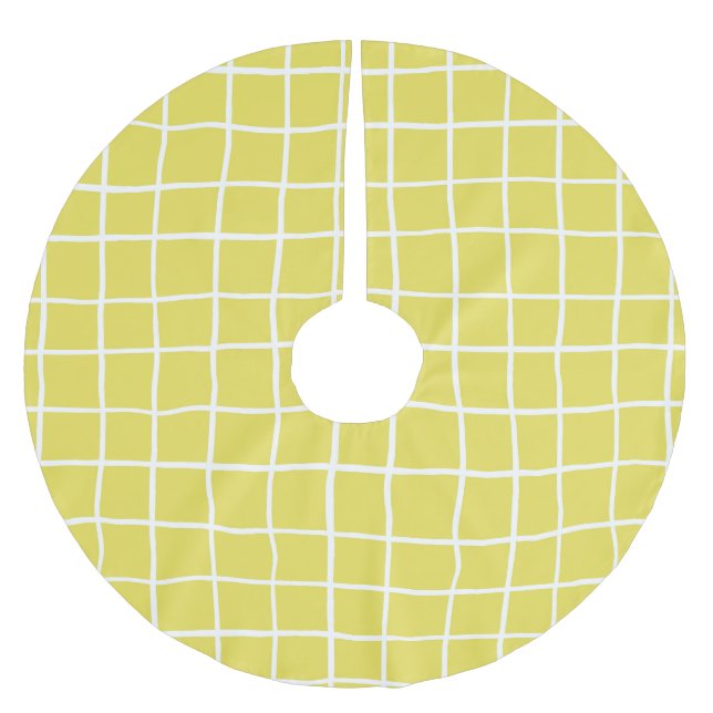 Trendy Hand Drawn Ink Shapes Brushed Polyester Tree Skirt (Front)