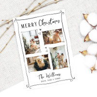 Trendy Hand Drawn Whimsical Doodle Photo Christmas