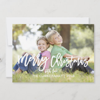 Trendy Hand Lettered Script | Holiday Photo Card