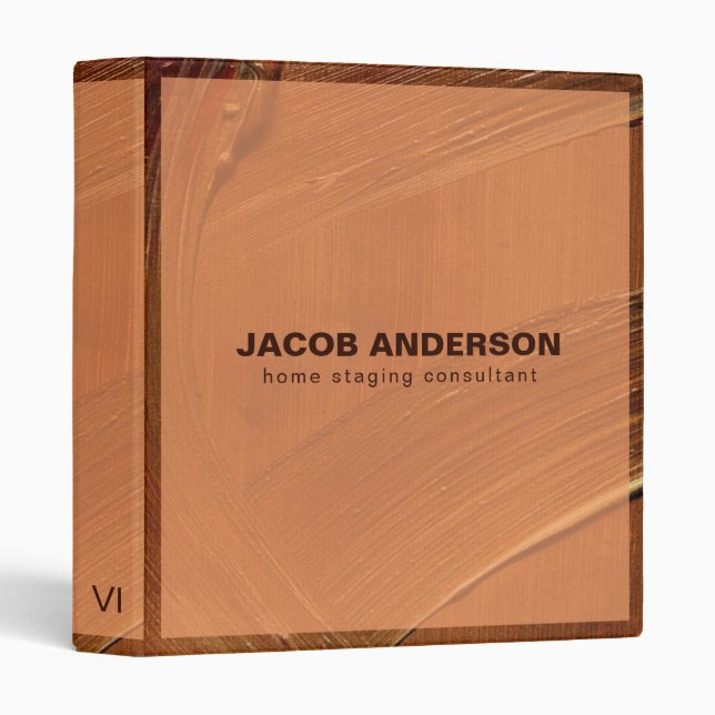 Trendy Hand-Painted Frame 3 Ring Binder (Front/Spine)