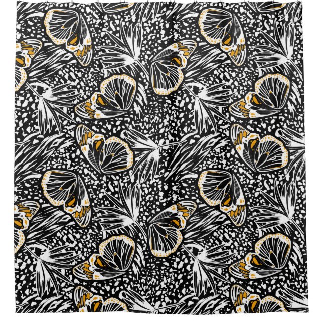 Trendy hand sketch butterflies flying blending wit (Front)