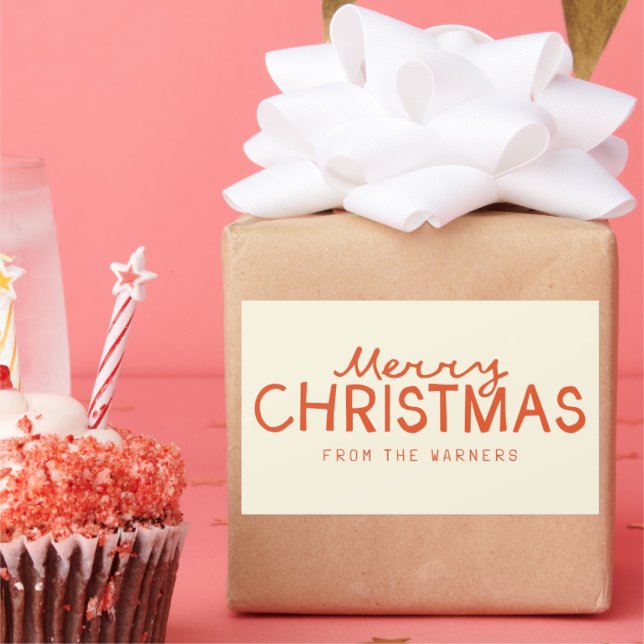 Trendy Hand-written Merry Christmas text Sticker (Party)