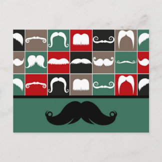 Trendy Handlebar Moustache for Father's Day Postcard