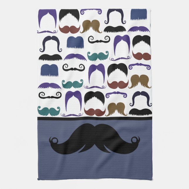 Trendy Handlebar Moustache Moustache Stache Kitchen Towel (Vertical)