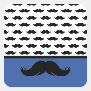 Trendy Handlebar Moustache Moustache Stache Square Sticker